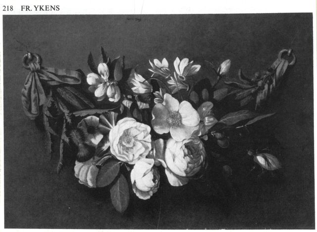 Anonimo — Ijkens Frans - sec. XVII - Natura morta con festone di fiori — insieme